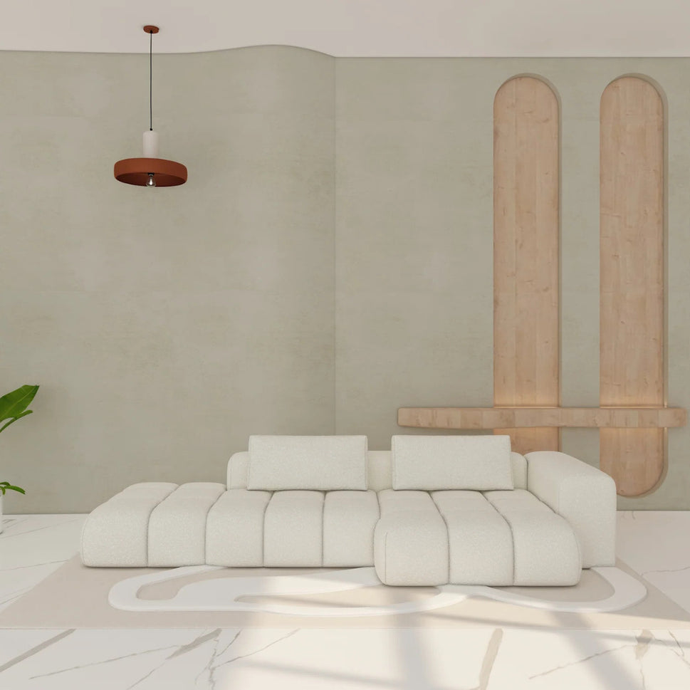 Imelda L Shape SofaFacing Right L-Shape / Boucle / White