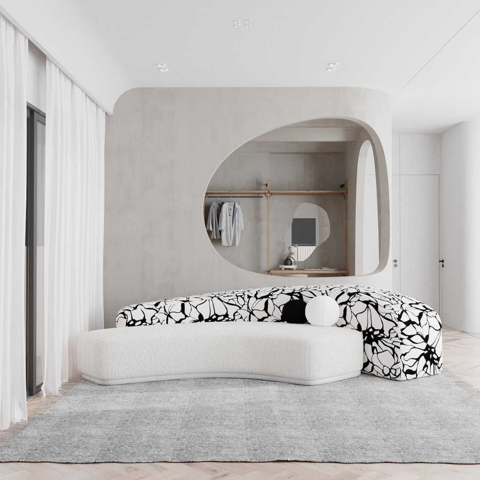 Ari 3S SofaBlack & White / Facing Right