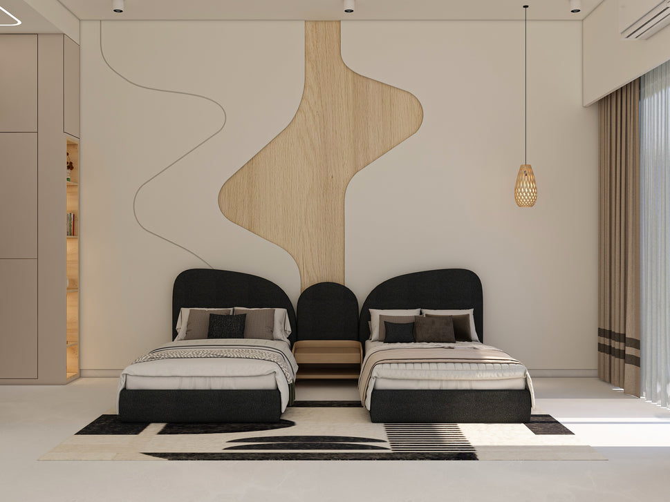 Ava Kids Double Bed SetBlack / Velvet