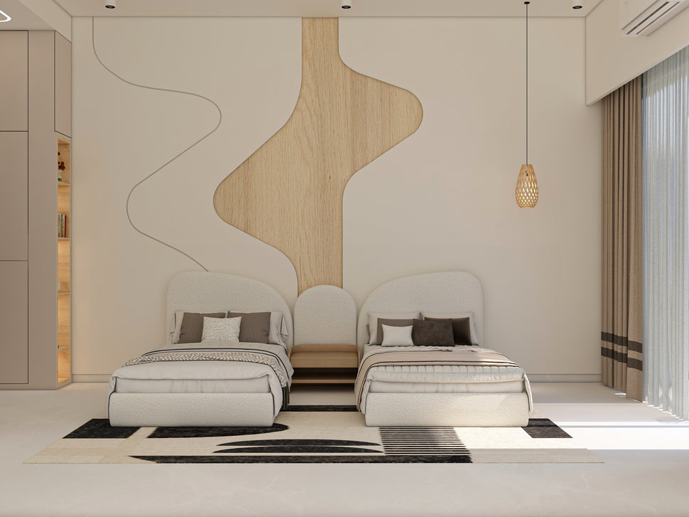 Ava Kids Double Bed SetWhite / Velvet