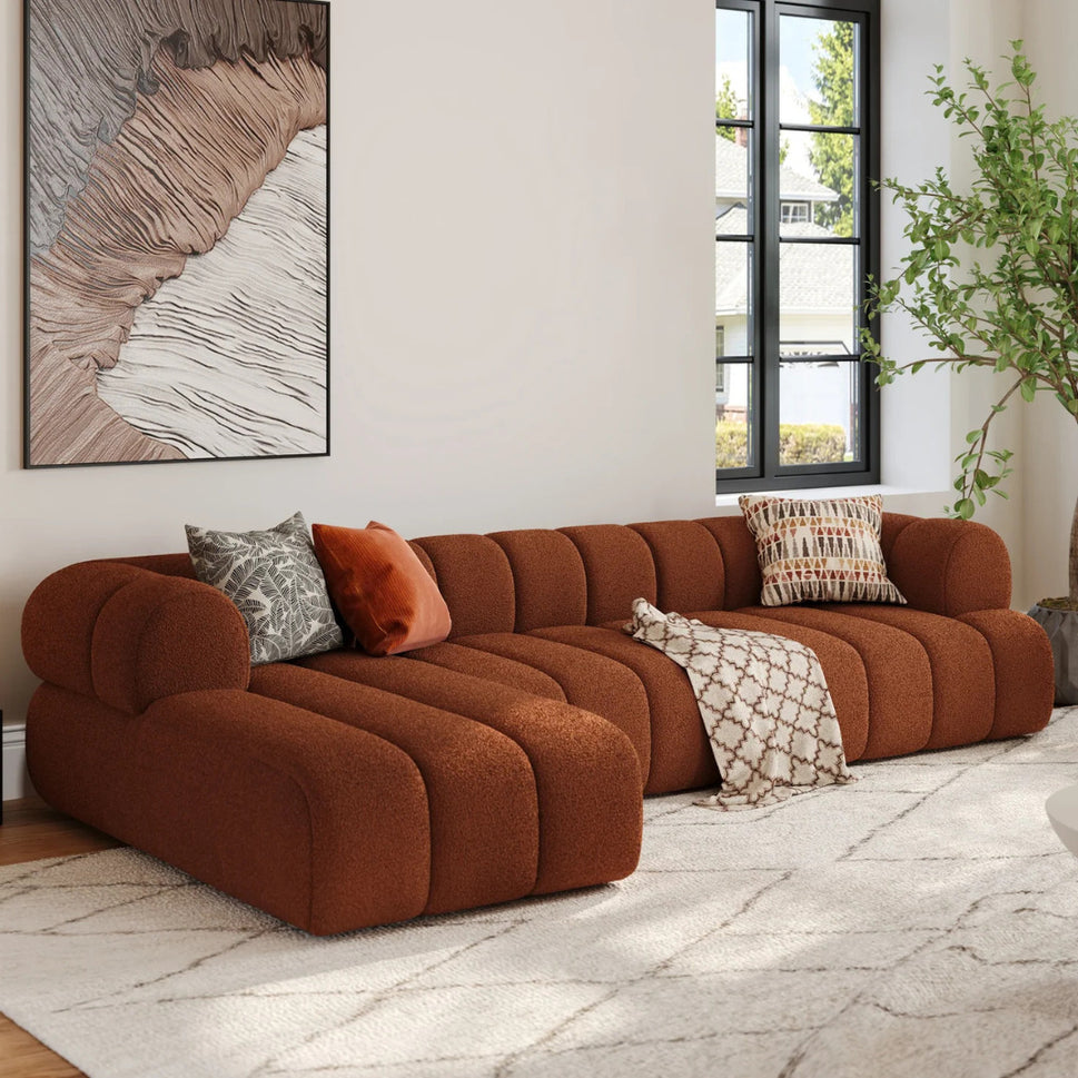 Dune L Shape SofaRust / Facing Left L-Shape / Velvet