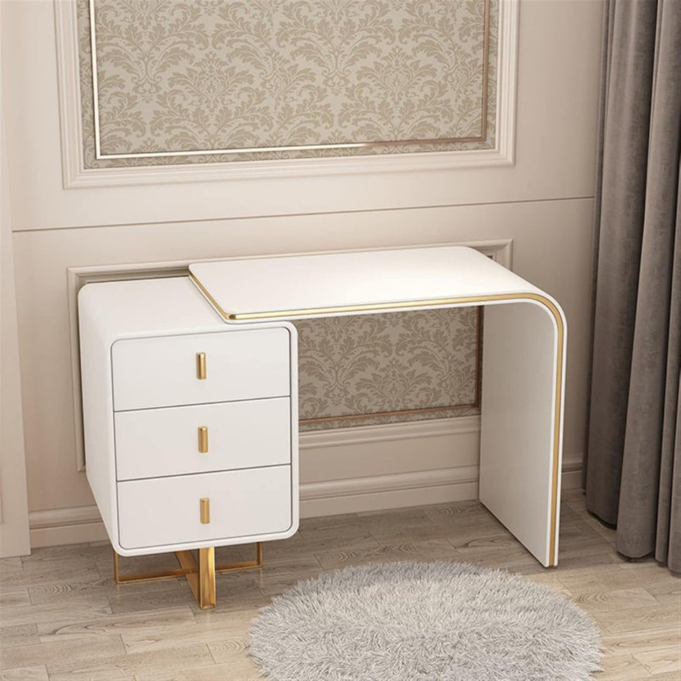 Ela Makeup VanityVanity only without mirror & stool / White / Facing Left Drawers