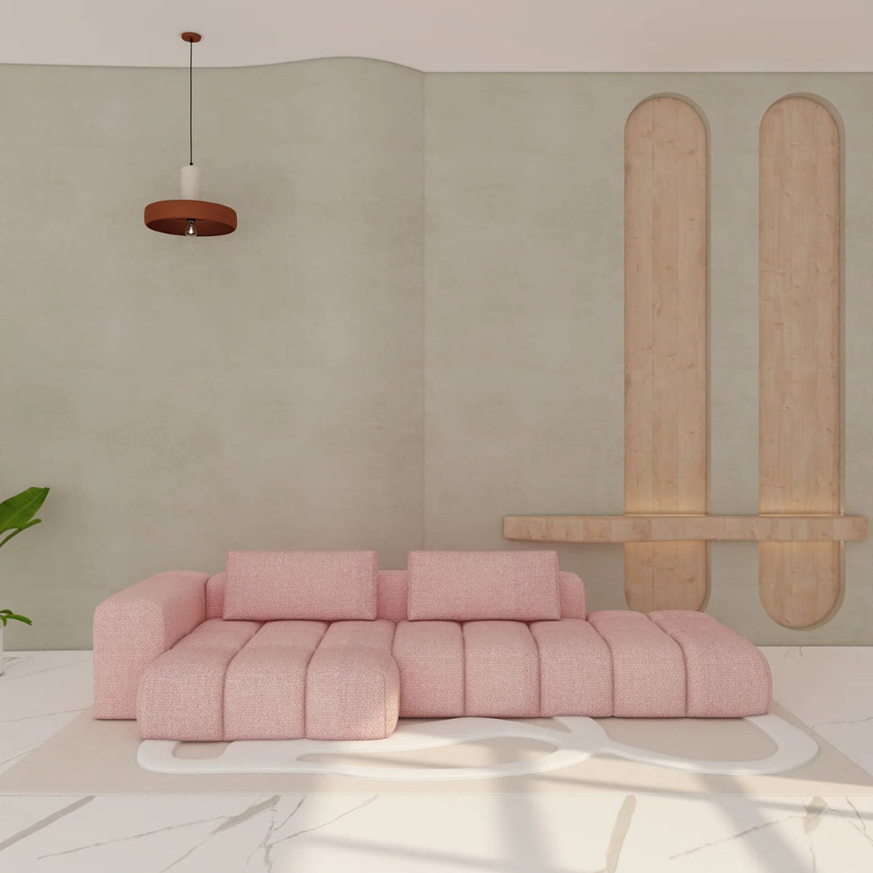 Imelda L Shape SofaFacing Left L-Shape / Boucle / Pink