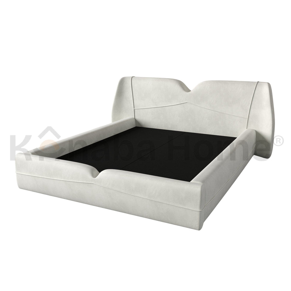 Impereo BedQueen Size Mattress: 160x200 cm: Overall Dimensions: W 214 × L 227 × H 100 cm / WHITE ST (1184-002)