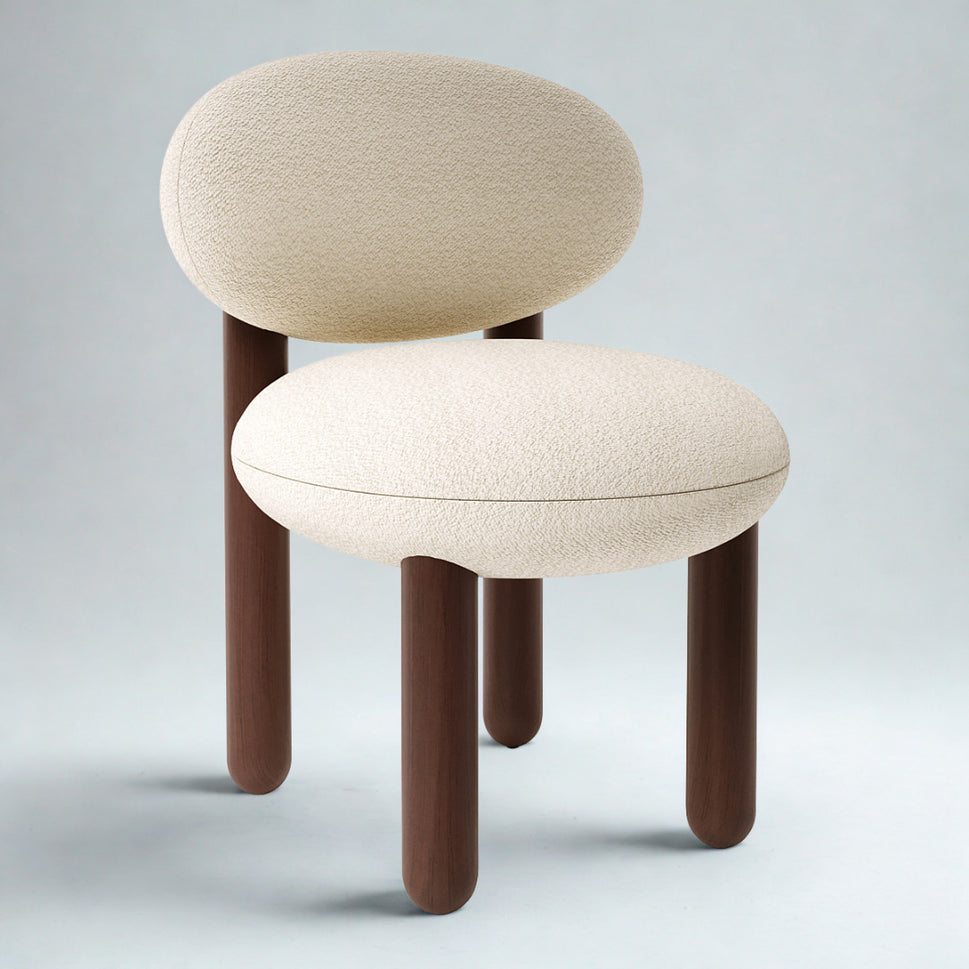 Lew Dining SetChair with Walnut Legs