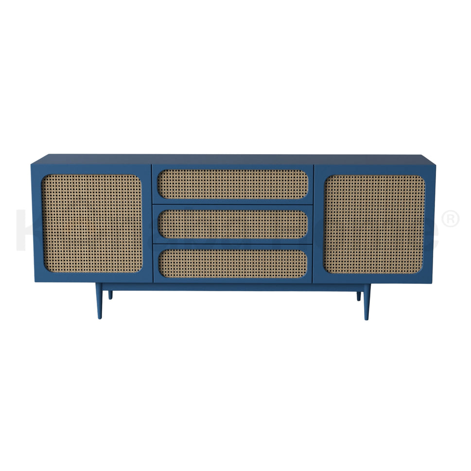 Loomis Rattan DresserBLUE RAL 5010 & RATTAN