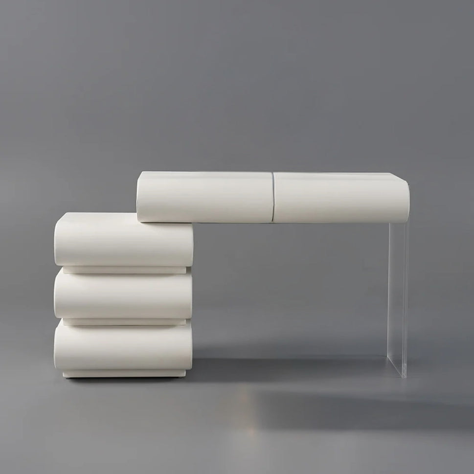 Loria Makeup VanityVanity Only (Without Stool & Mirror) / Facing Left Drawers / White