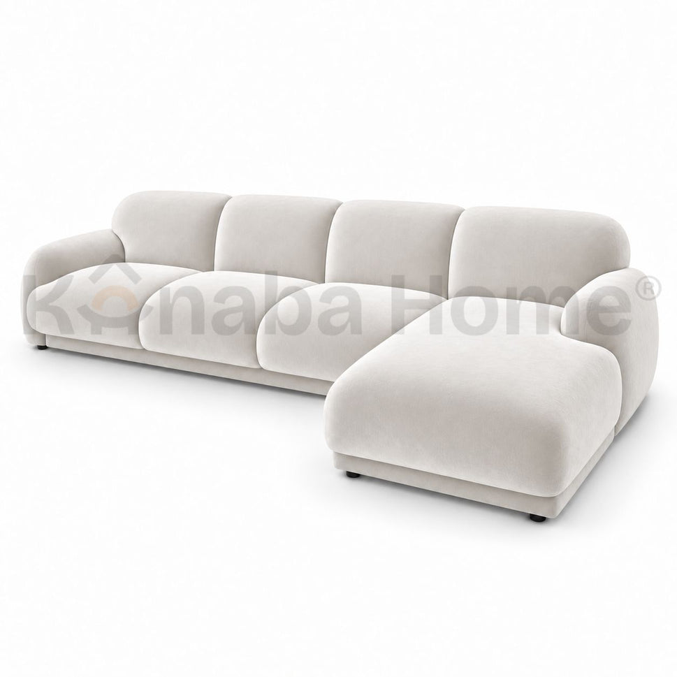 Marshmallow L Shape SofaWHITE (ANC 1008-01) / Facing Right L Shape