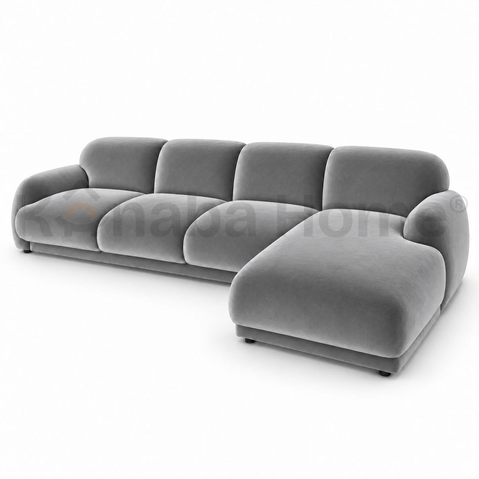 Marshmallow L Shape SofaGREY (ANC 1008-74) / Facing Right L Shape