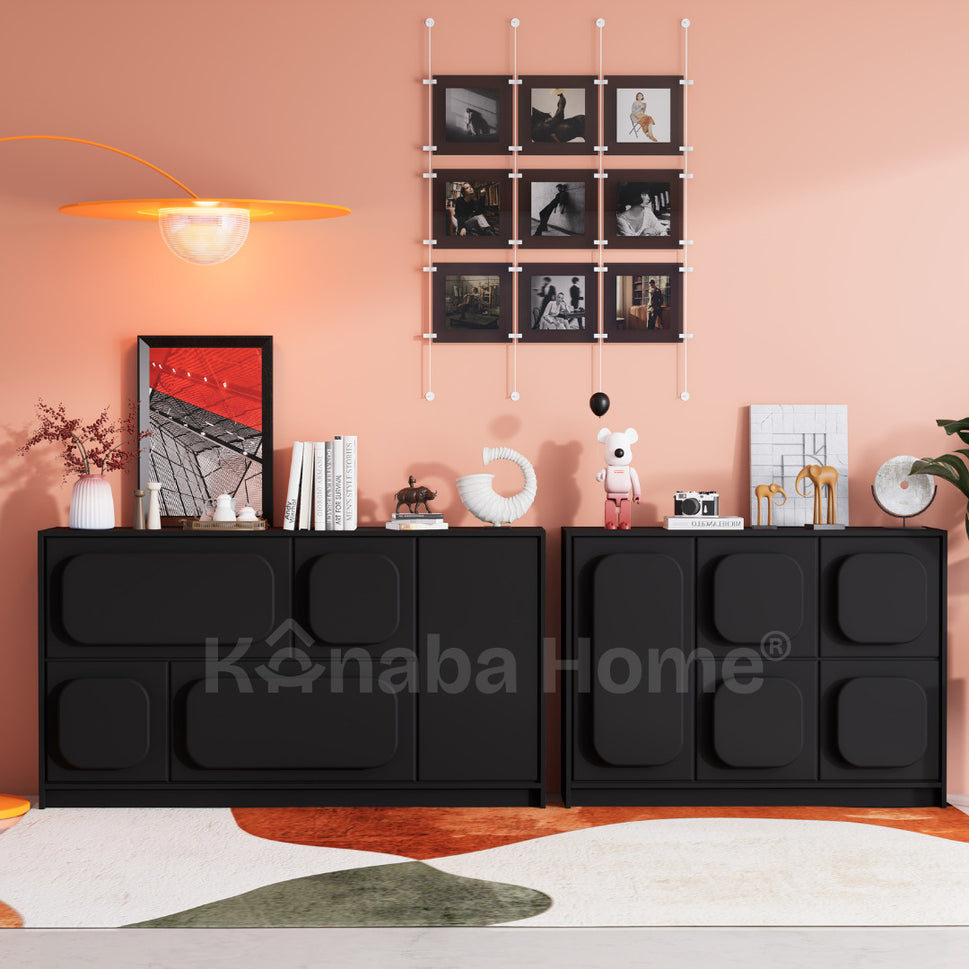 Mova SideboardFull Set: W 220 × D 40 × H 75 cm / Black
