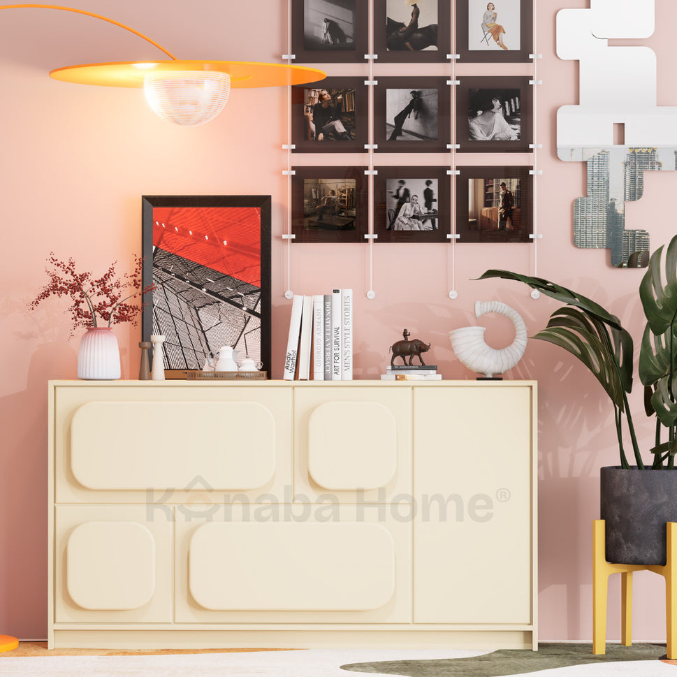 Mova SideboardBig: W 120 × D 40 × H 75 cm / Creamy Off-White