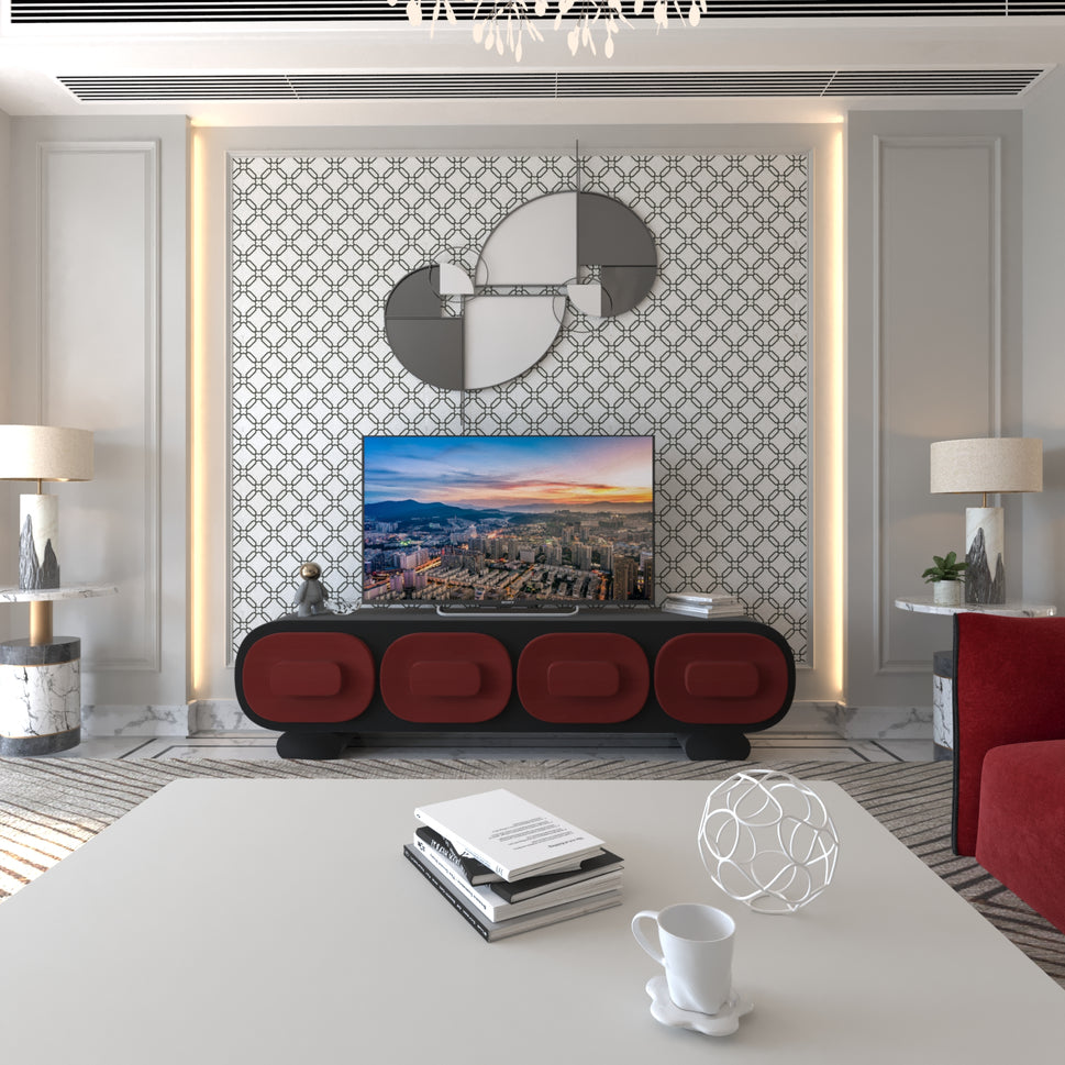 Vela TV UnitBlack & Red / Without Cable Hole