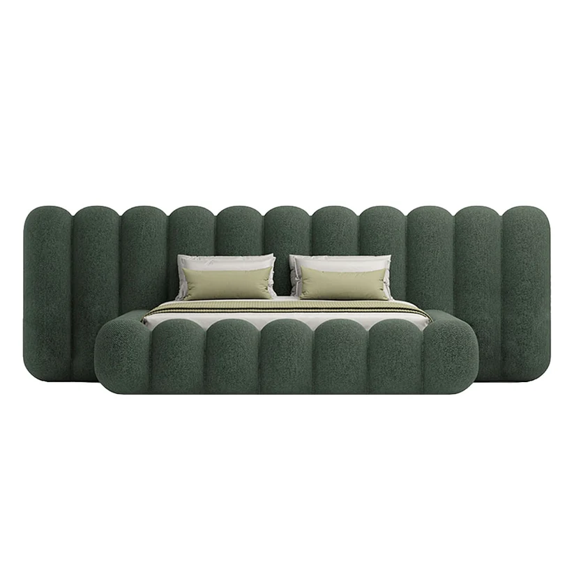 Arne BedQueen Size: Mattress 160 x 200 cm / Green | Linen (IDT DENIM-21 G)
