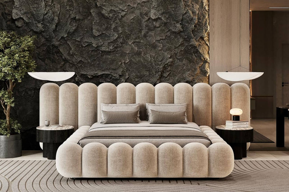 Arne BedKing Size: Mattress 180 x 200 cm / Beige