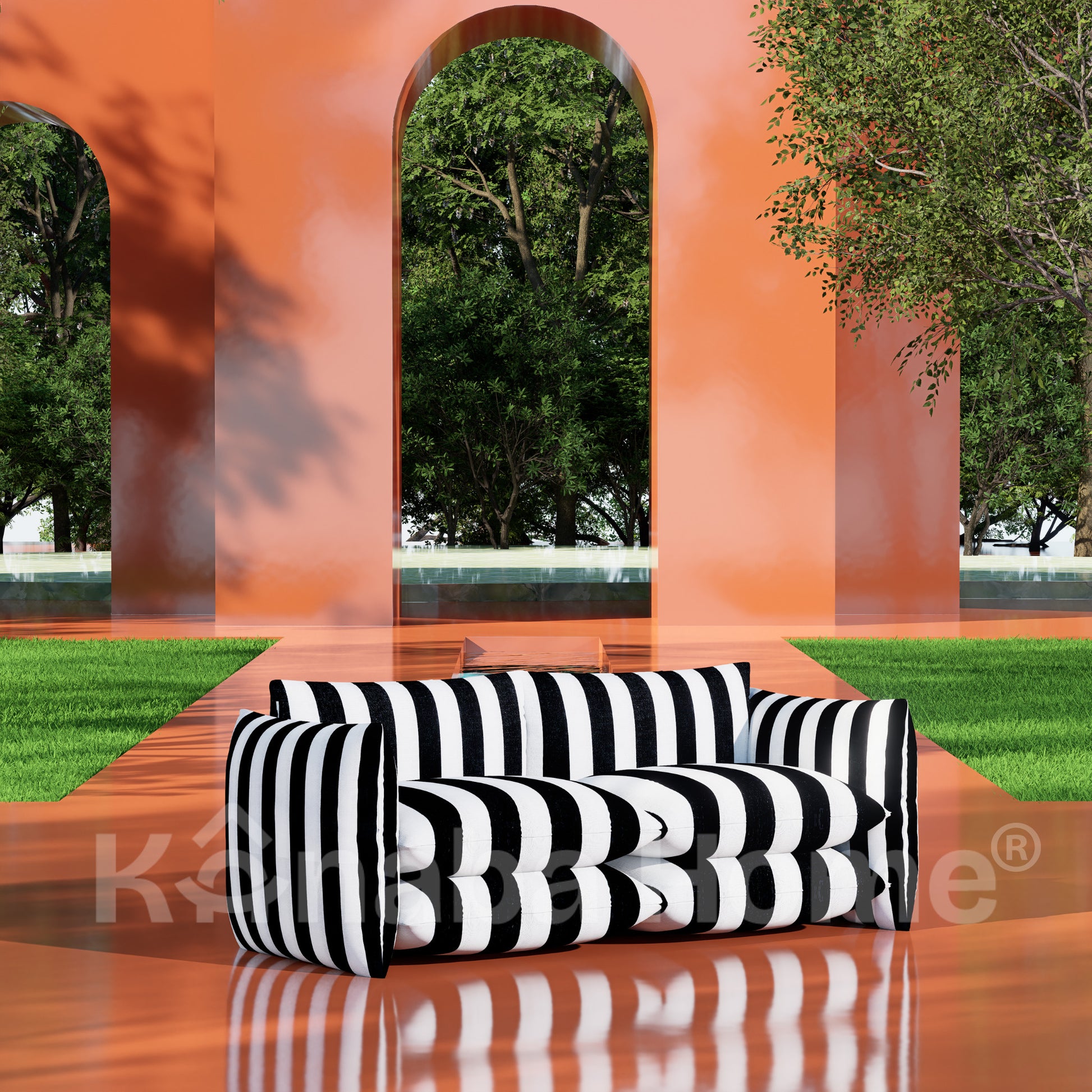 Zebra Pillow 2 Seater Sofa
