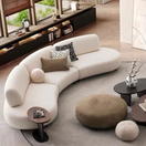 Lena Boucle Sofa3-Seats: L 360 cm x D 95 cm x H 72 cm / White