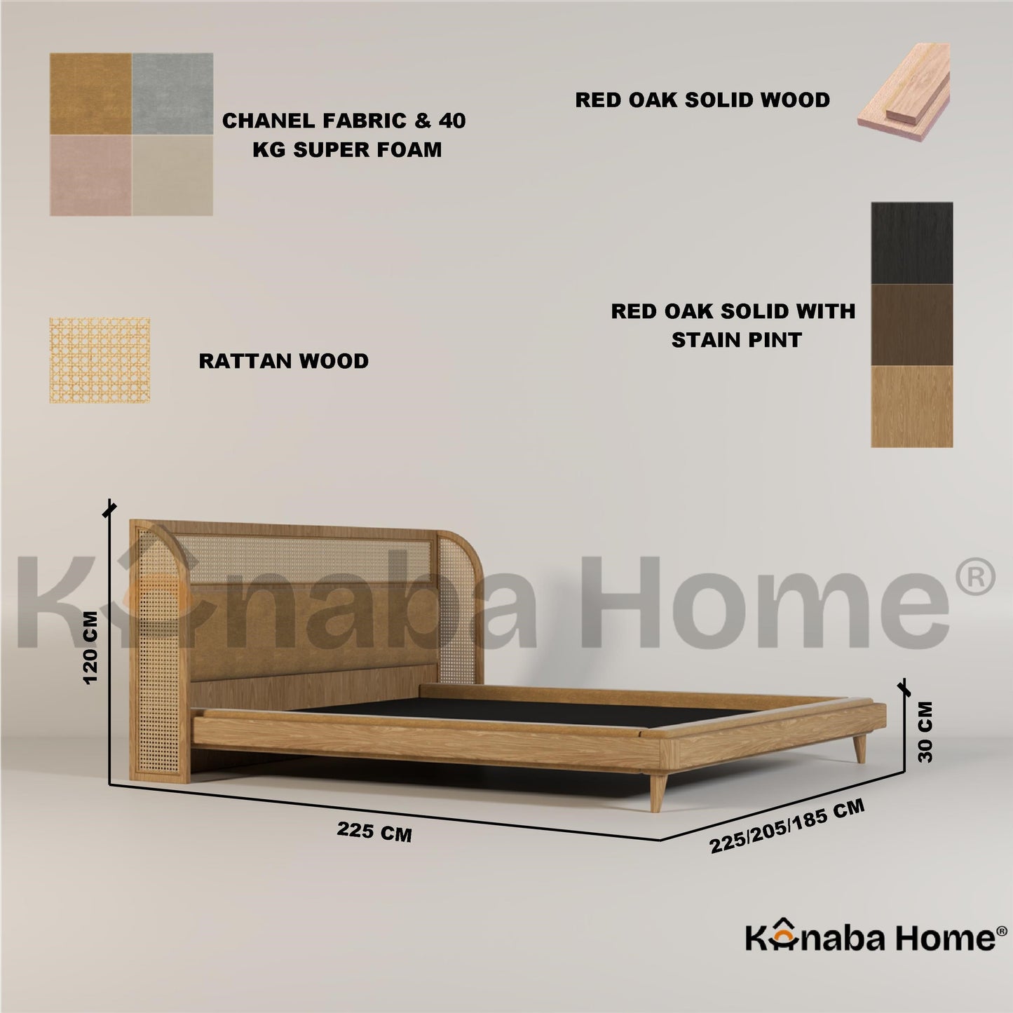 Beautiful Rattan Wooden bed design in dubai