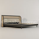 Alexender BedQueen Size: Mattress 160x200 cm Overall Dimensions: 185 cm (W) x 225 cm (D) x 120 cm (H) (Headboard) Base Height: 30 cm / RED OAK BLACK & Light Beige ( ANC 8020-16 )