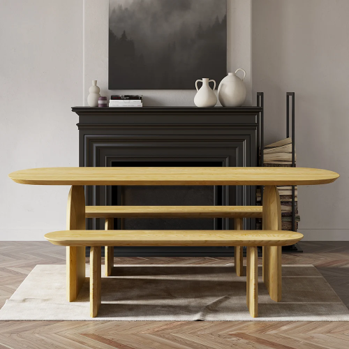 Natural Wooden Bench 