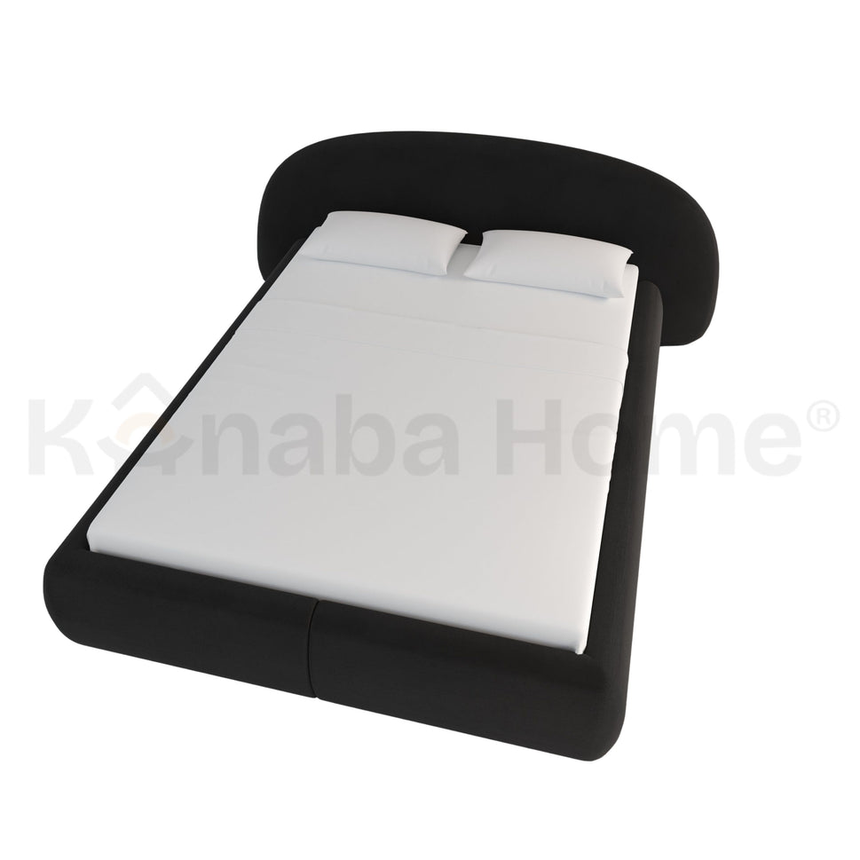 ArcLux BedQueen Size Mattress: 160x200 cm: Overall Dimensions: W 220 × D 235 × H 110 cm / BLACK (ANC 8020-75)