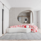 Ari 3S SofaRed & White / Facing Right