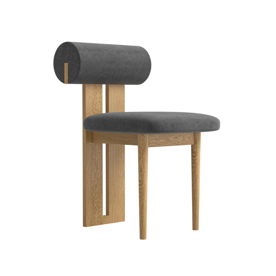 Aruna Dining ChairNatural Wood & Dark Grey