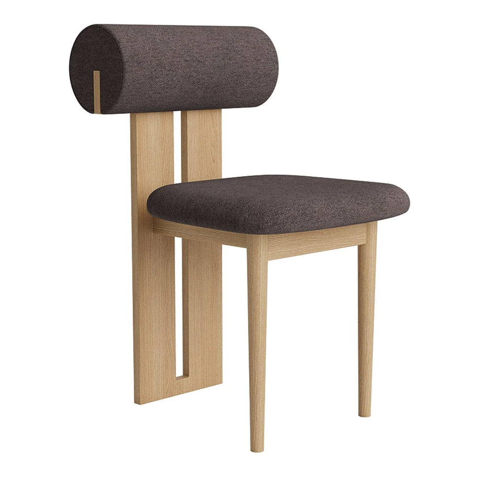 Aruna Dining ChairNatural Wood & Dark grey