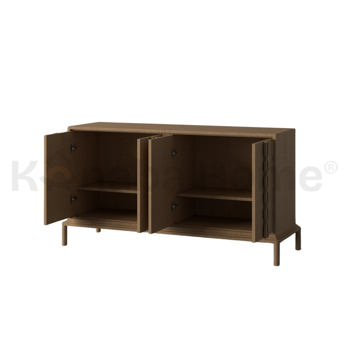 Atelier Noir Dresser-German MDF & Solid beech wooden legs-Veneer Finish-Kanaba Home