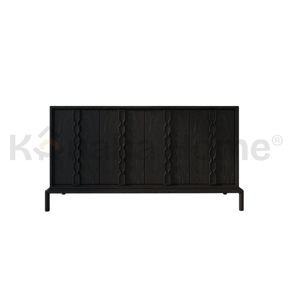 Atelier Noir Dresser-German MDF & Solid beech wooden legs-Veneer Finish-Kanaba Home