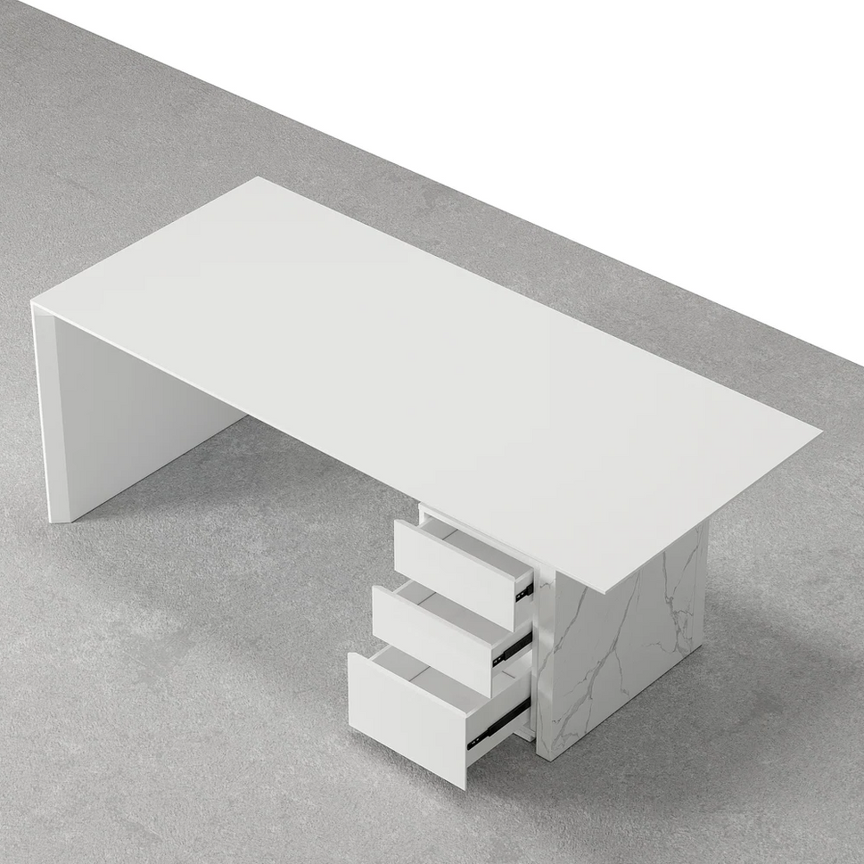 Audrey DeskWhite / Facing Right Side Drawers