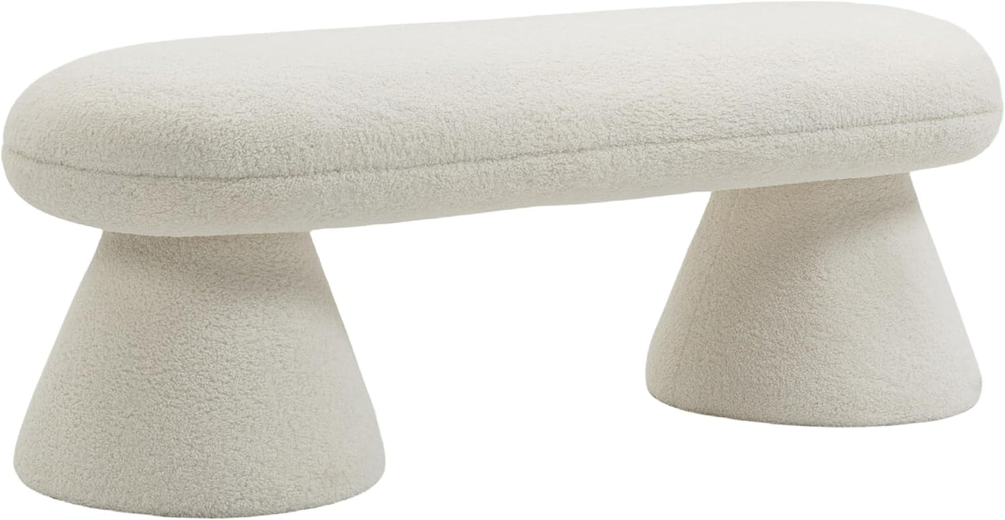 Premium Fabric White Bench