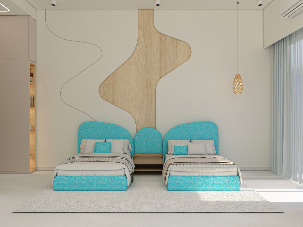 Ava Kids Double Bed SetBlue / Velvet