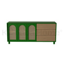 Bellaro Rattan DresserGREEN RAL 6029 & RATTAN & LIGHT VENEER