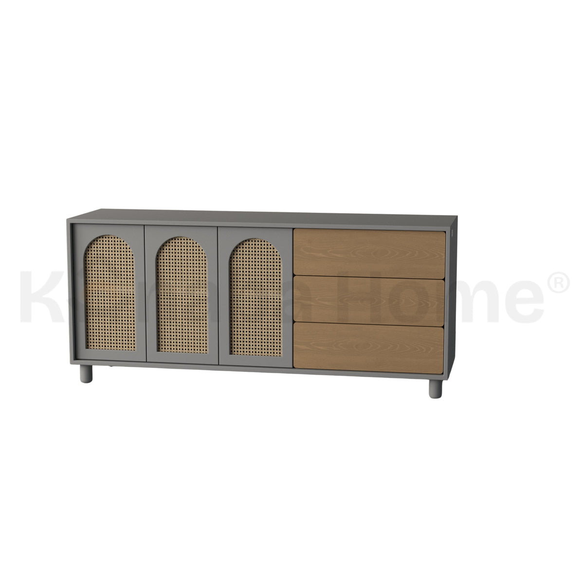 Bellaro Rattan Dresser-German MDF & Beech Wood- Rattan Cane Inserts-Kanaba Home