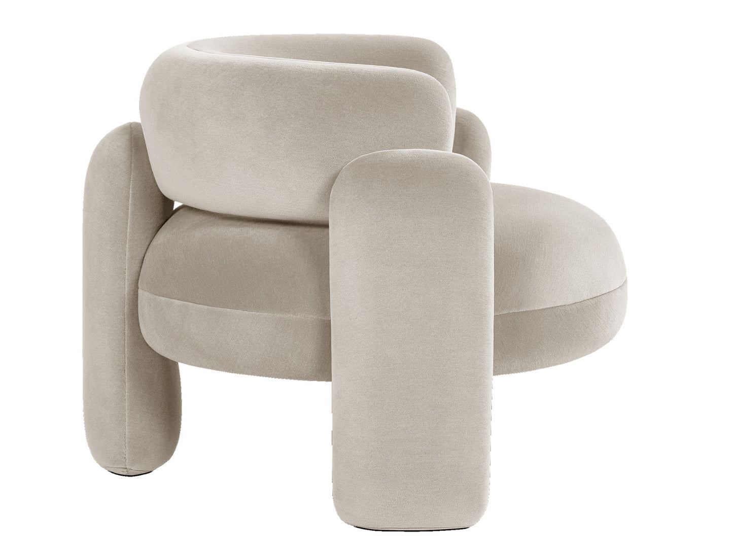 Velvet white Armchair 