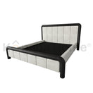Brixton BedQueen Size Mattress: 160x200 cm: Overall Dimensions: W 200 × L 225 × H 110 cm / WHITE ST(1184-002) & RED OAK BLACK