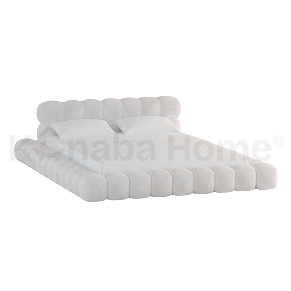 Bubble Frame BedQueen Size Mattress: 160x200 cm: Overall Dimensions: W 210 × D 265 ×H 105 cm / WHITE (ANC 8020-01)