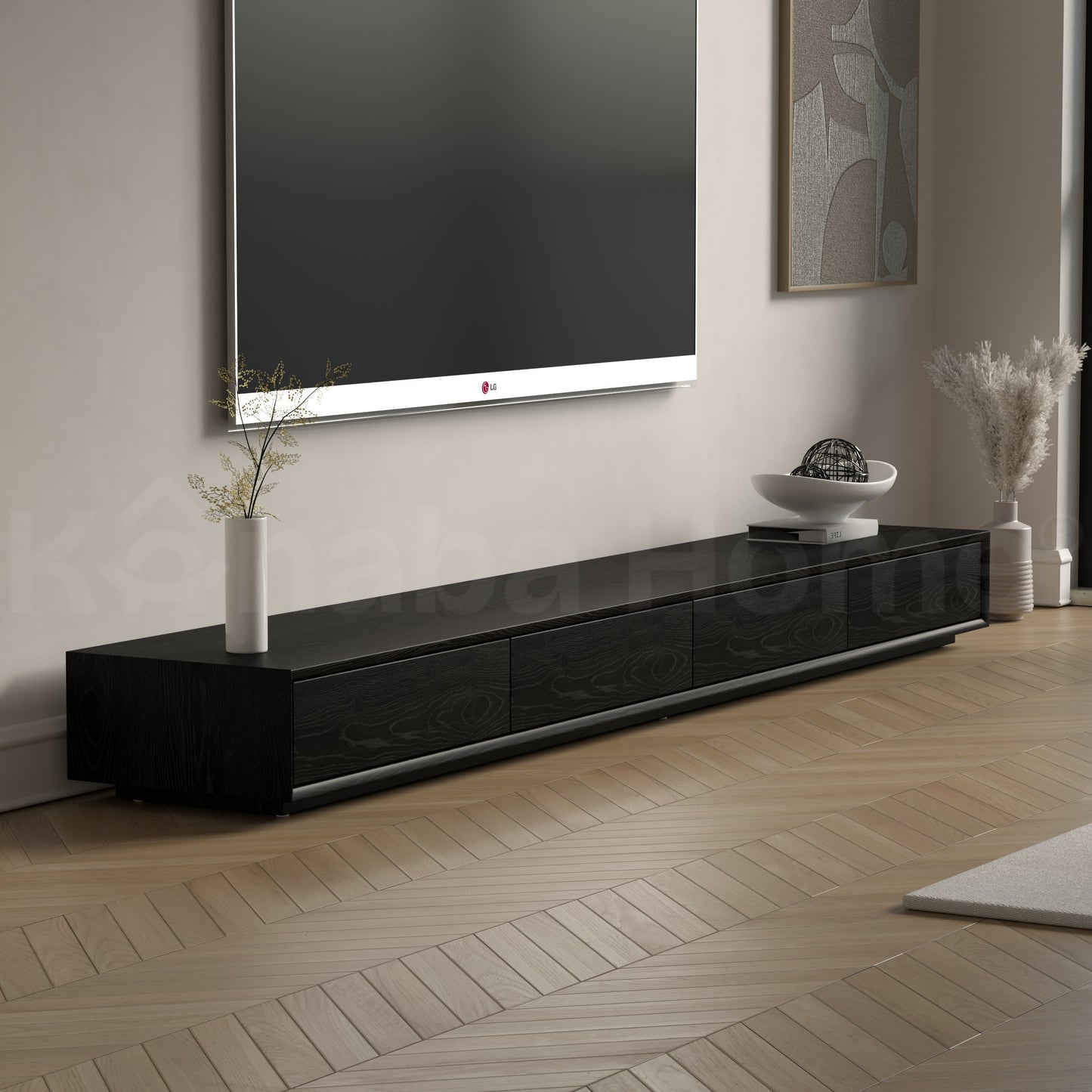 floor tv stand in black colour in uae