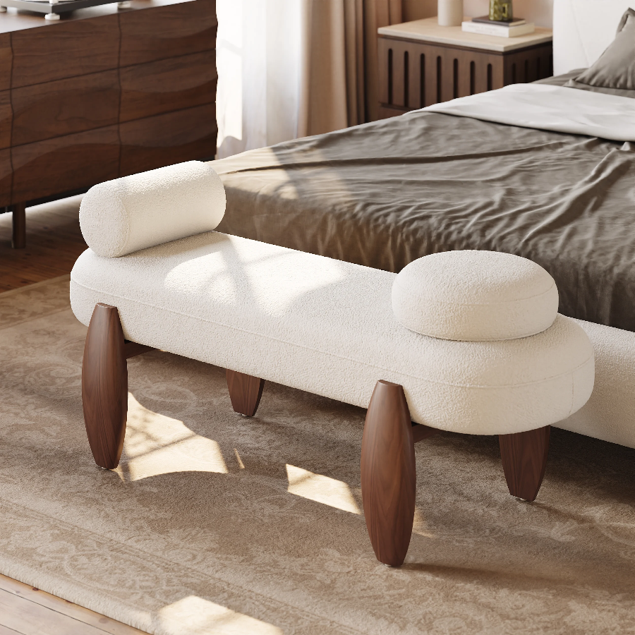 Beach Solid Wood Bench