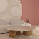 Cason Coffee TableTravertine / Light Walnut | Solid Wood