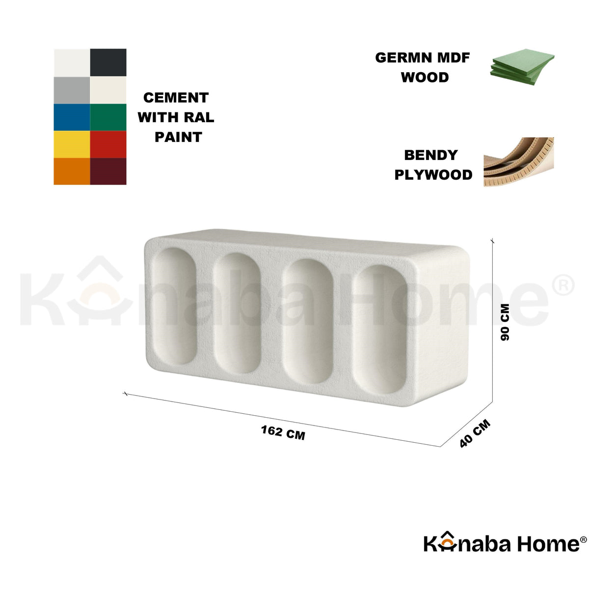 Cavity Console-German MDF & Bendy wood-Architecturally powerful Design-Kanaba Home