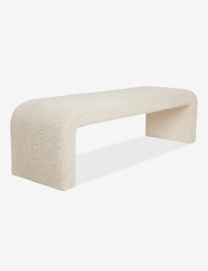 Premium Fabric White Bench