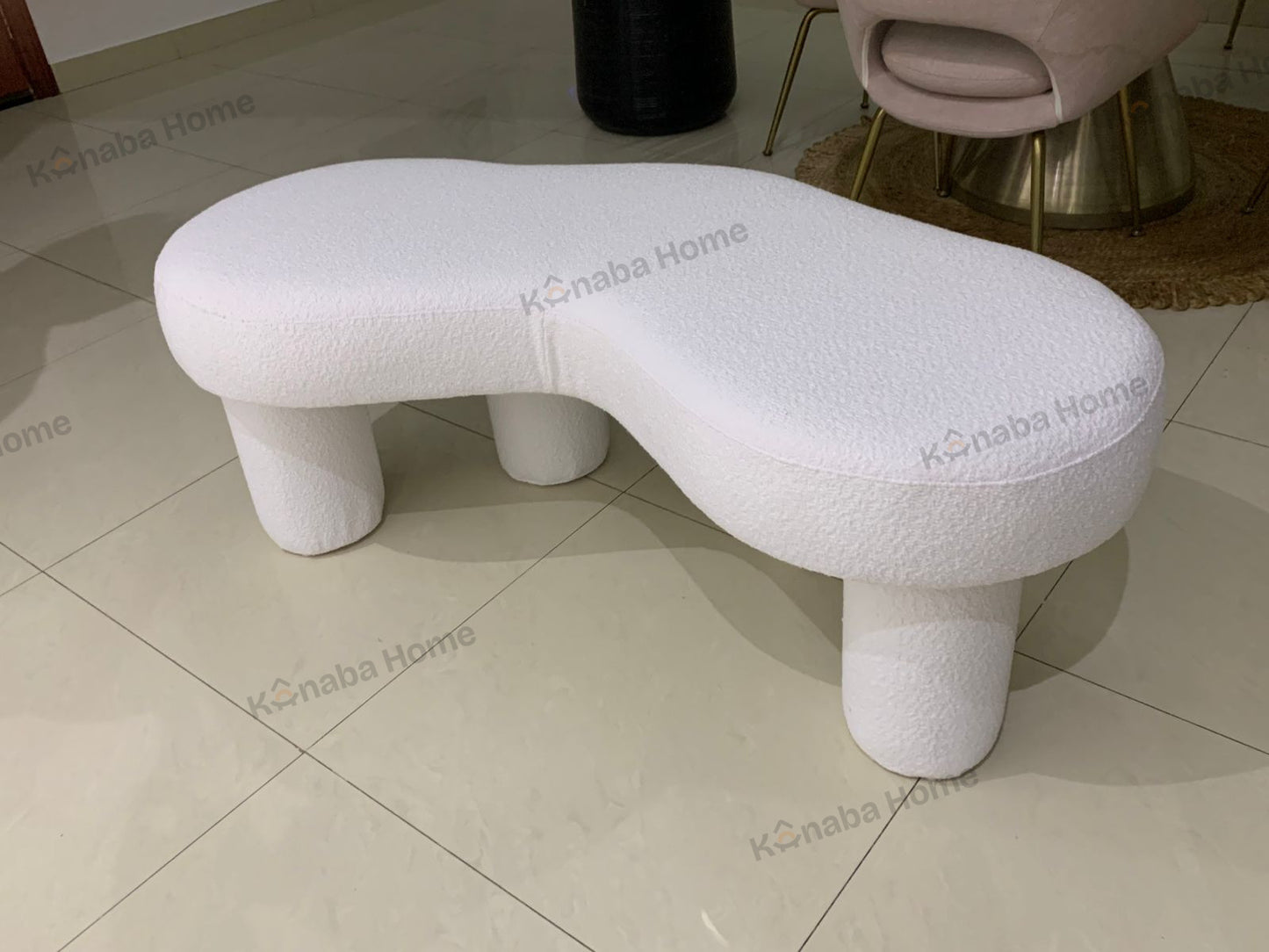 Premium Fabric Boucle Bench