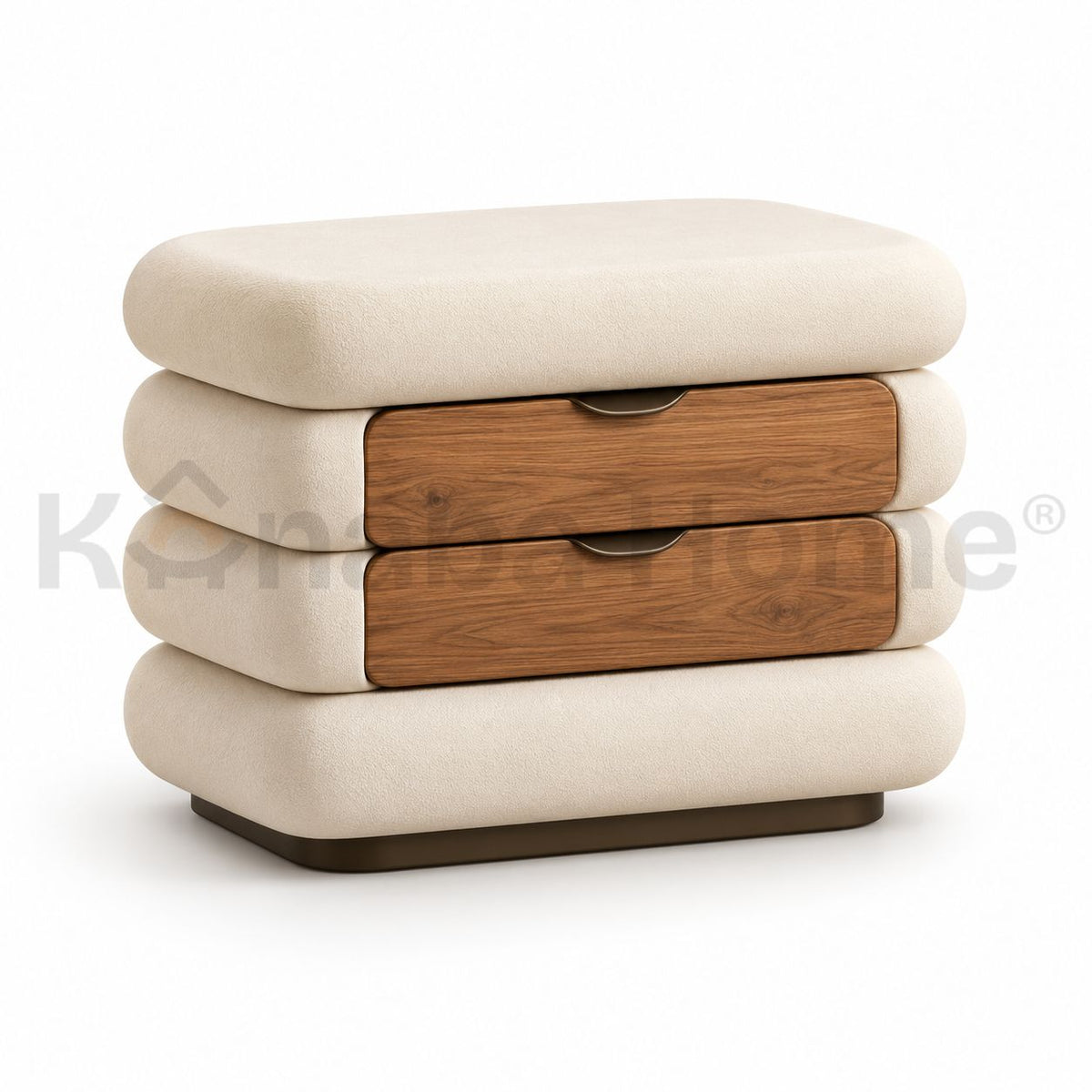Cloud stack Night Stand-Bendy plywood & German MDF wood-Brass Gold Metal Base-Kanaba Home