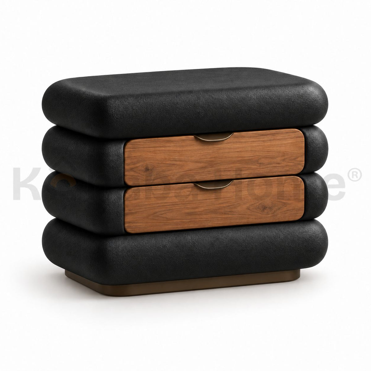Cloud stack Night Stand-Bendy plywood & German MDF wood-Brass Gold Metal Base-Kanaba Home