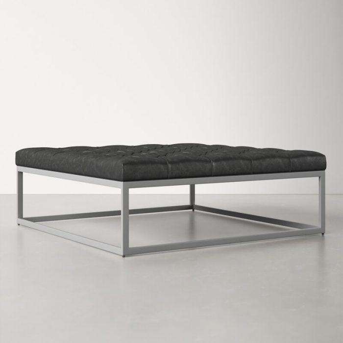 Perch Faux Leather Cocktail Ottoman - Kanaba Home #