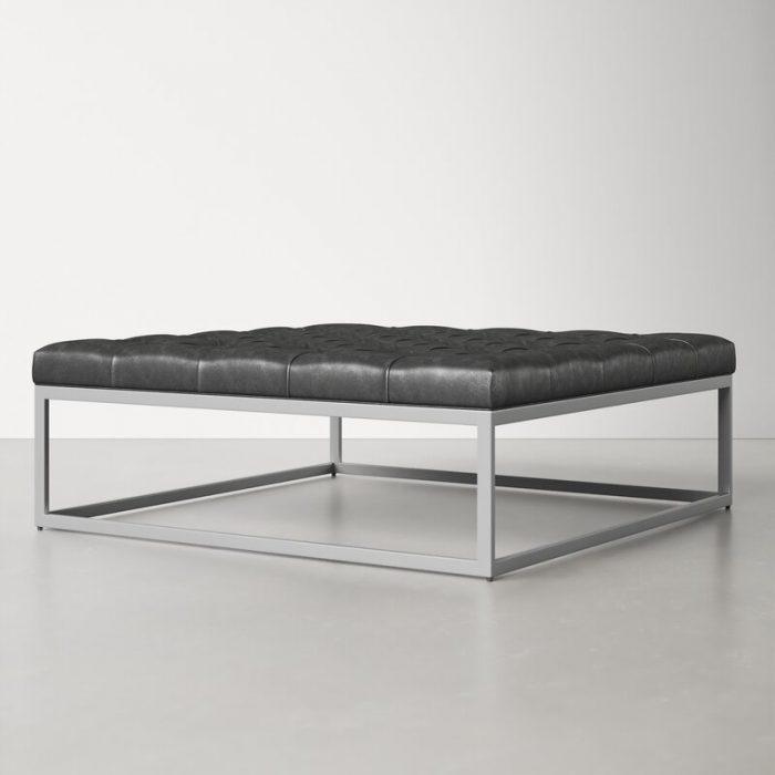 Perch Faux Leather Cocktail Ottoman - Kanaba Home #