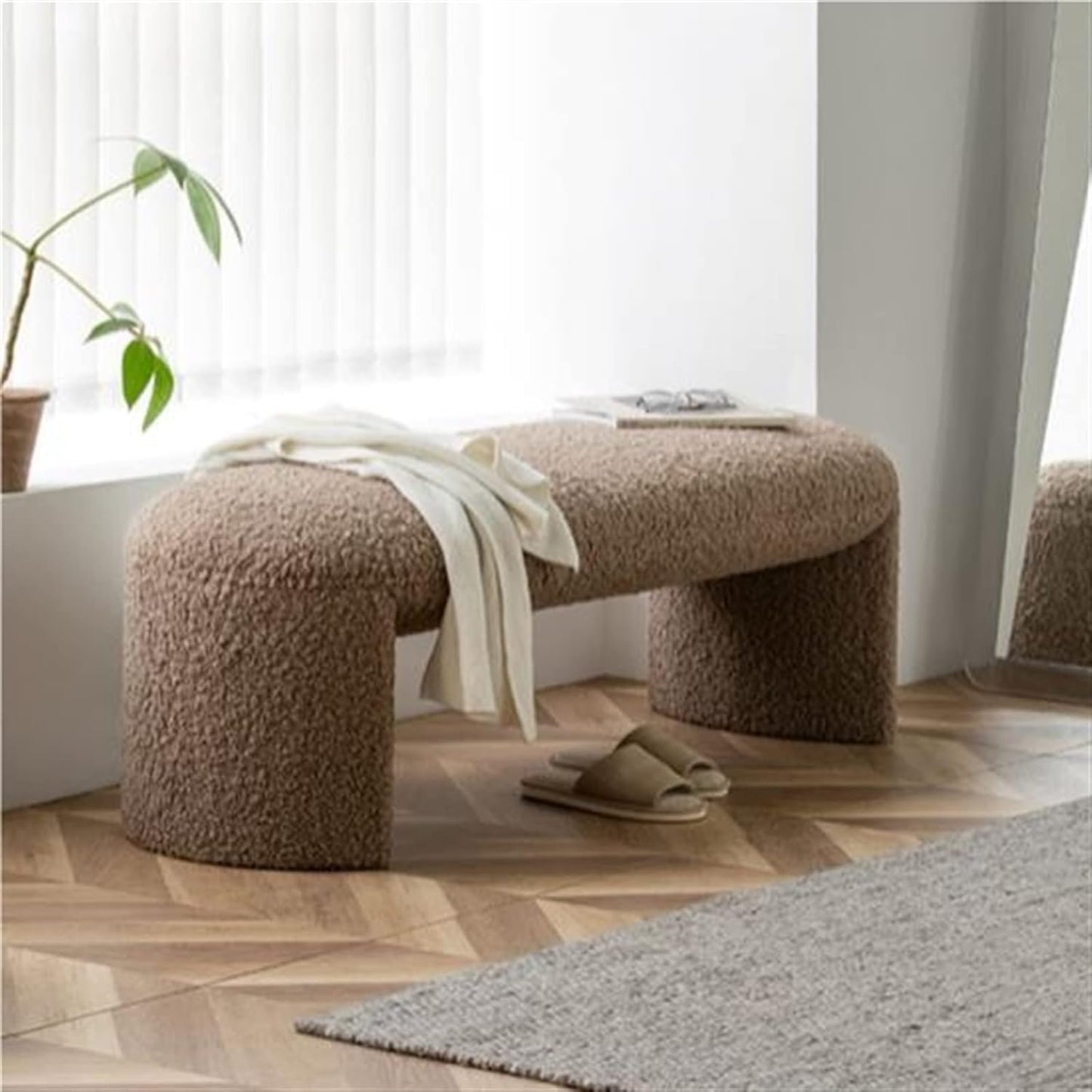 Brown Boucle Bench 