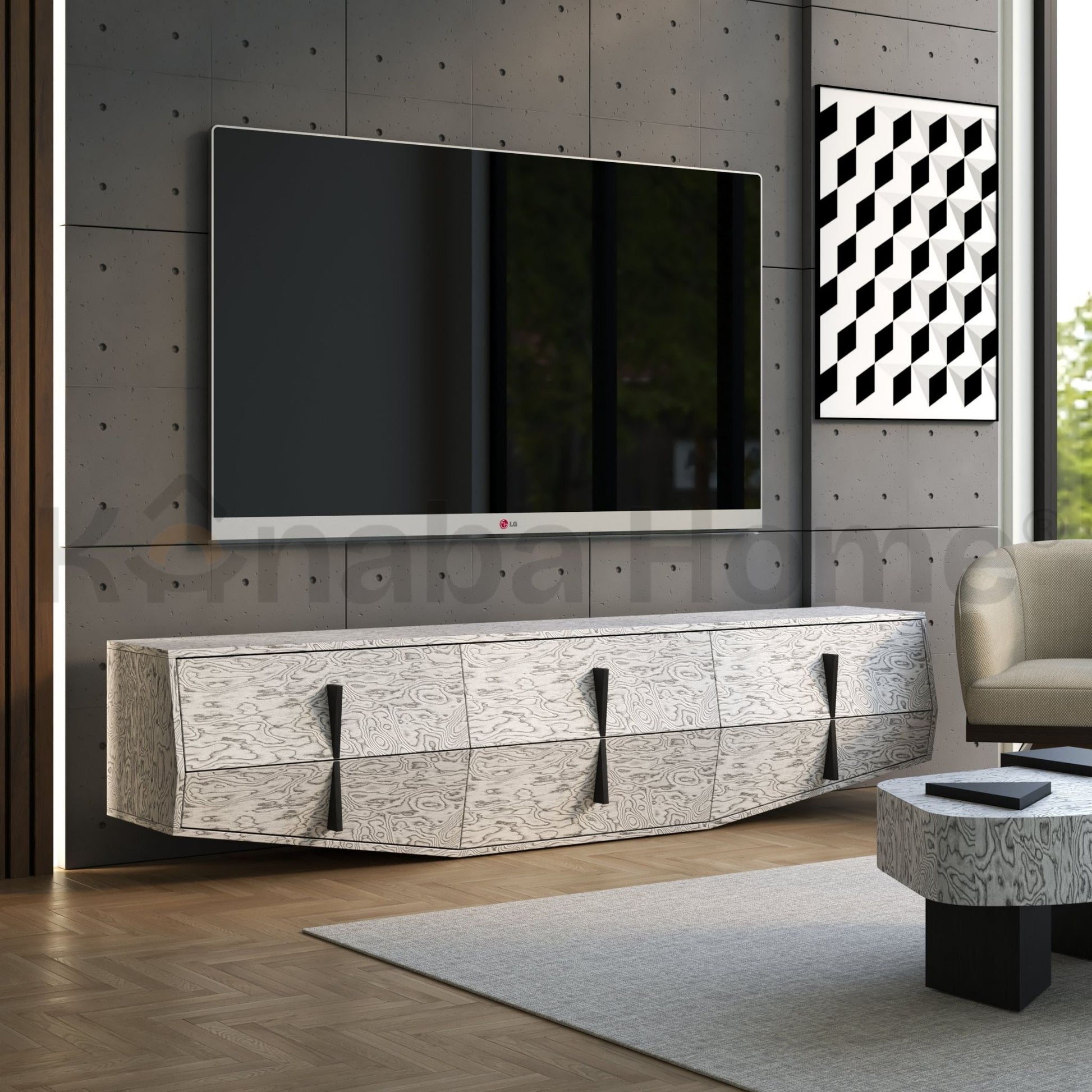 Concave TV Unit