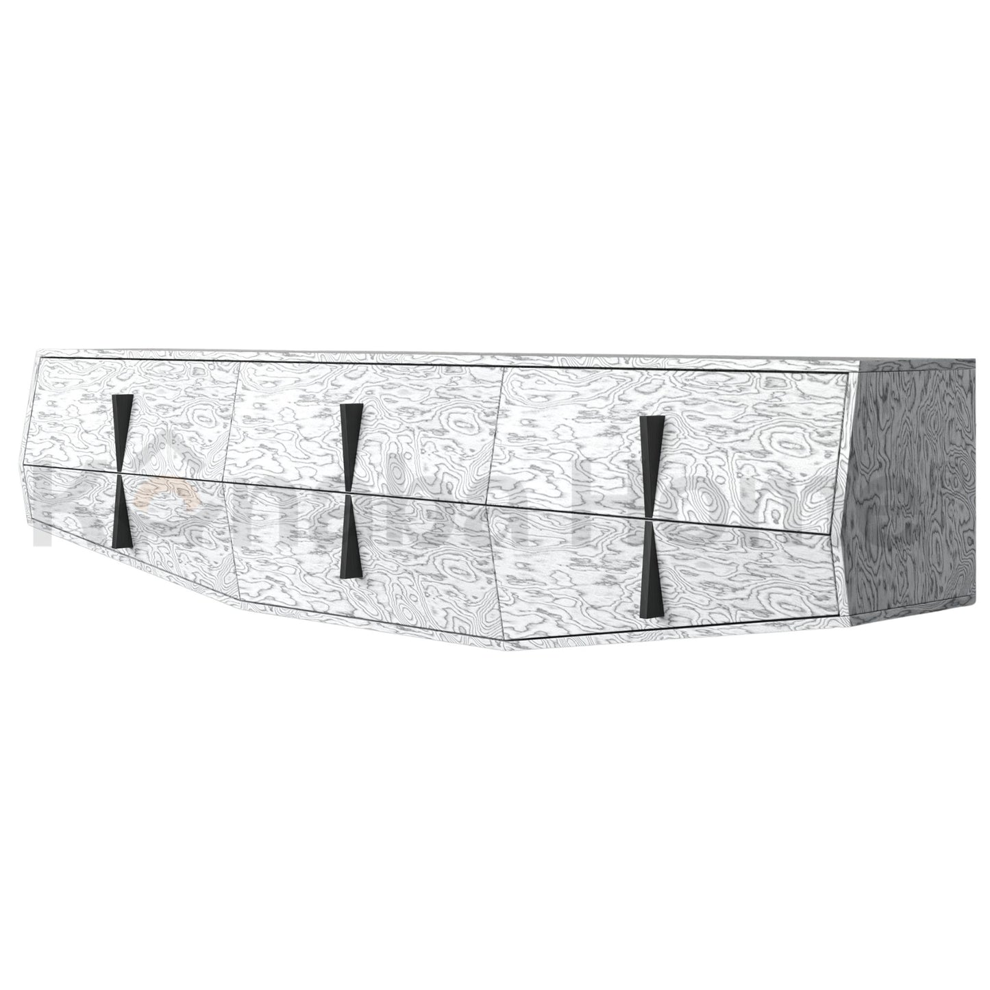 Solid Wood Concave TV Unit